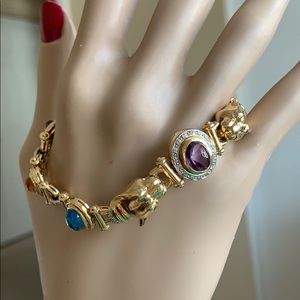 Soft bangle 14K 2 panther heads